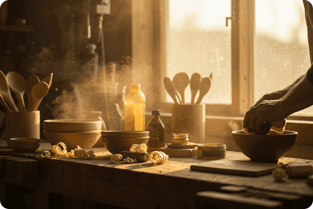 فوائد أدوات المطبخ الخشبية لصحتك ولمطبخك